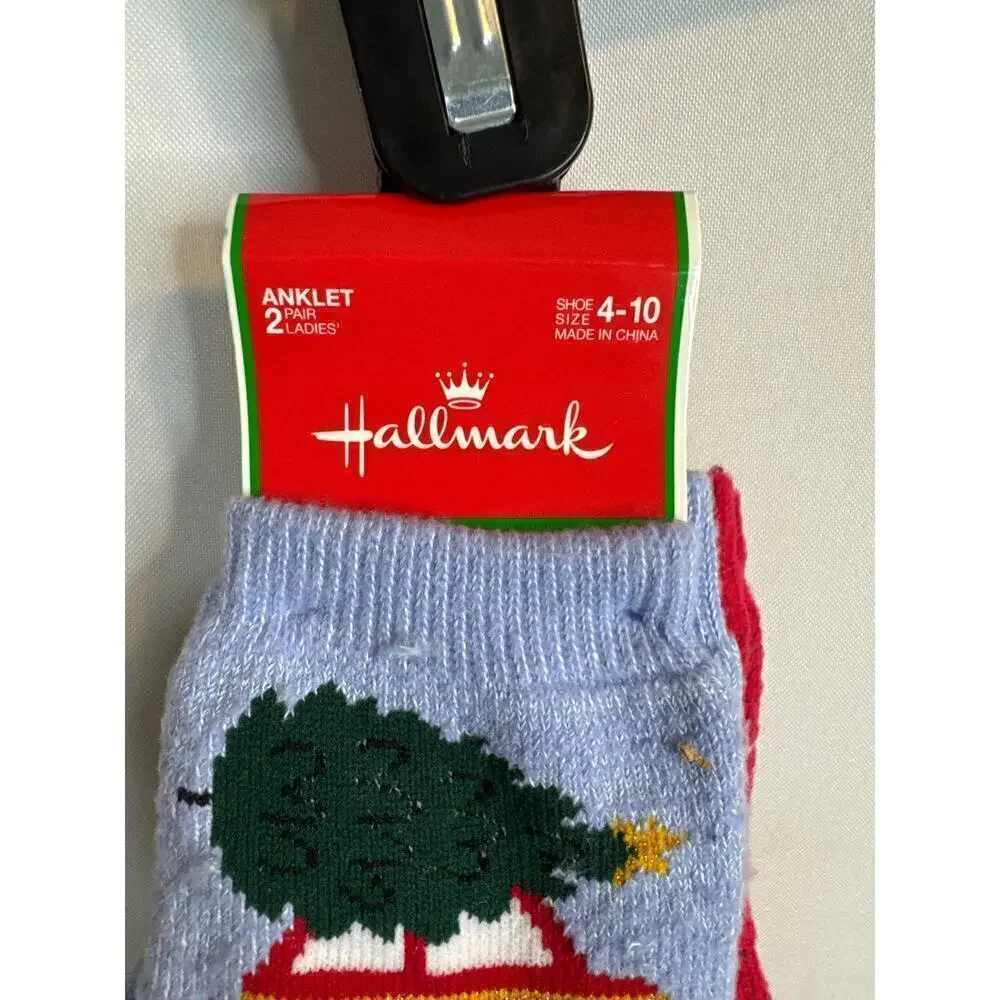 Hallmark‎ Christmas Theme Anklet Socks NWT + Over Calf Sock NWOT- 3 Pairs Bundle